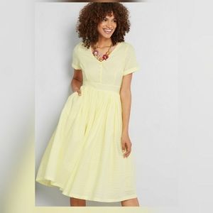 Modcloth Yellow Dress Sz 12 NEW WORN ONCE